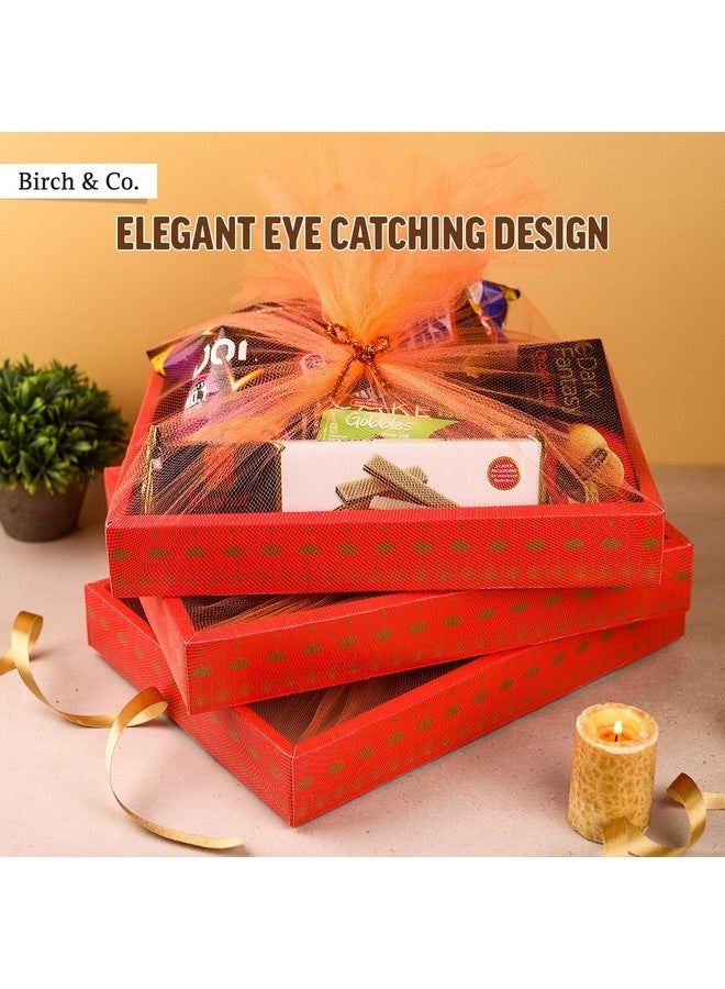 Birch & Co. صندوق هدايا بيرش وشركاه - صندوق تغليف هدايا عيد الميلاد للنساء - سلة هدايا ورقية قابلة للطي فارغة - حزم هدايا DIY مع أربطة وشبكات، صناديق هدايا أنيقة وقابلة للطي، حمراء، عبوة من 4 - Image 5