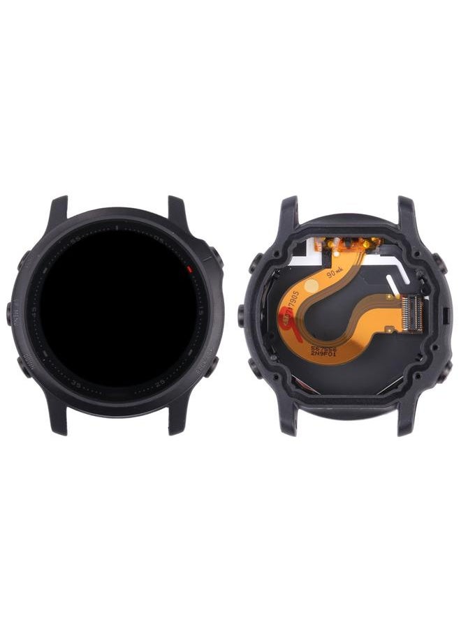 شاشة LCD بديلة ومحول رقمي كامل مع إطار لجهاز Garmin Fenix 6S باللون الأسود