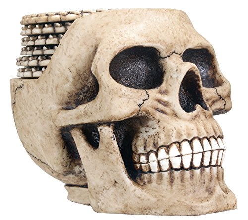 SUMMIT COLLECTION Skull Coaster Set (6 Coasters) Collectible Skeleton Gothic Decoration - Image 3
