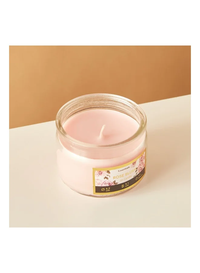 Lifestyle Essentials Glass Rose Blush Scented Jar Candle - 17 H