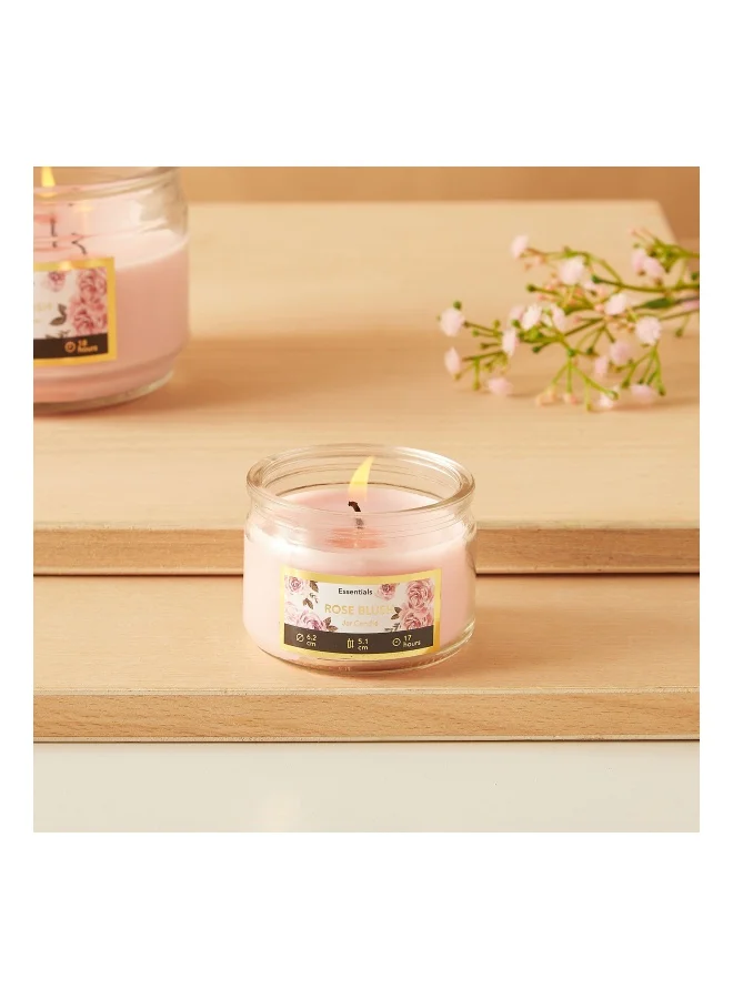 Lifestyle Essentials Glass Rose Blush Scented Jar Candle - 17 H