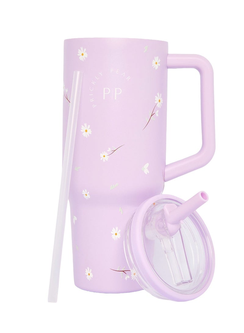 Prickly Pear Stainless Steel 40 Oz Hydrator Water Bottle 2.0 - Lilac Bloom - Image 1