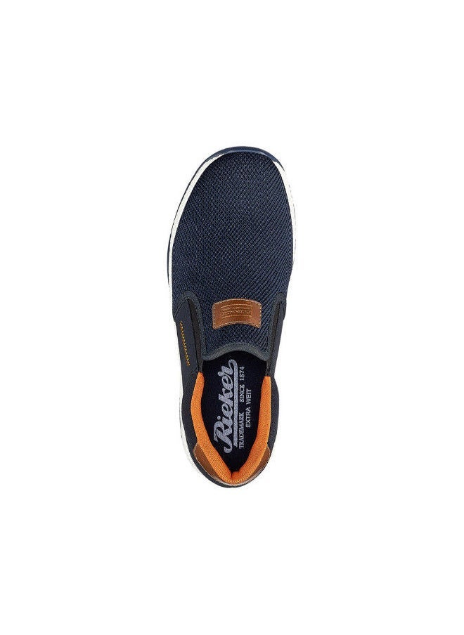 rieker - Rieker Mens Casual Shoes  B3450-14 Namur Black / Blue 116-1131 - Image 1