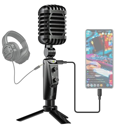 Audio Array AM-C24 USB Plug & Play Retro Microphone Kit | No Latency Monitoring & Volume Control Knob | Gaming, Streaming, Podcast, Singing, Discord, Zoom Meeting, YouTube | Laptop, PC, Smartphones - Image 2