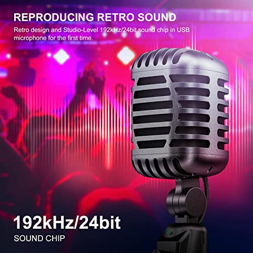 Audio Array AM-C24 USB Plug & Play Retro Microphone Kit | No Latency Monitoring & Volume Control Knob | Gaming, Streaming, Podcast, Singing, Discord, Zoom Meeting, YouTube | Laptop, PC, Smartphones - Image 3