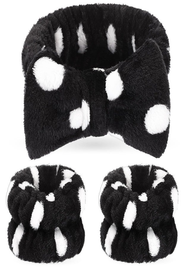 هانايف عصابات رأس هانايف للنساء لغسل الوجه، عصابة رأس وأساور معصم، عصابة رأس للمكياج لغسل الوجه، عصابة رأس ناعمة لمكياج الوجه، مستلزمات العناية بالبشرة والشعر أثناء الاستحمام - Image 1