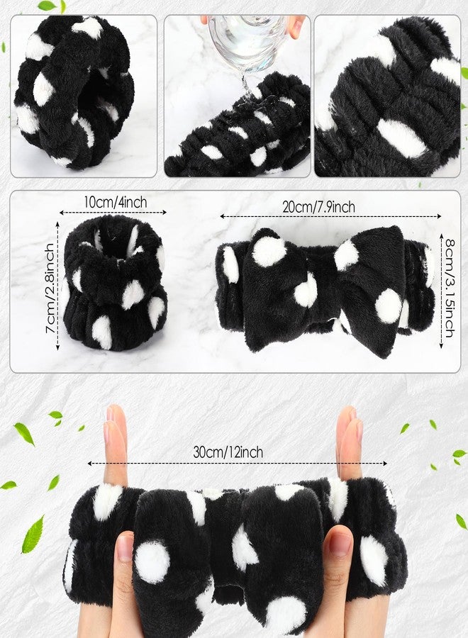 هانايف عصابات رأس هانايف للنساء لغسل الوجه، عصابة رأس وأساور معصم، عصابة رأس للمكياج لغسل الوجه، عصابة رأس ناعمة لمكياج الوجه، مستلزمات العناية بالبشرة والشعر أثناء الاستحمام - Image 2