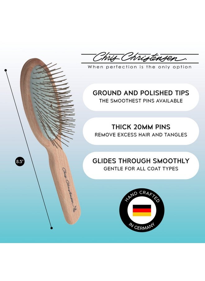 Chris Christensen 20 Mm Oval Pin Dog Brush, Original Series, Groom Like A Professional, Stainless Steel Pins, Lightweight Beech Wood Body, Ground And Polished Tips  - Image 2