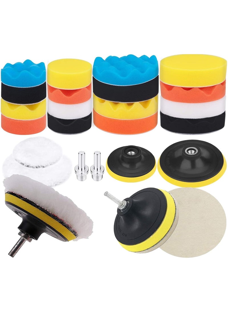 DIY Crafts DIY Crafts With 1x Felt 1x Fur Pad 3inch Kit 12 Pcs Polishing Pads Sponge Woolen Polishing Waxing Buffing Pads Kits Polishing Compound Drill Buffing Sponge P With 1x Felt 1x Fur Pad 3inch Kit  - Image 1