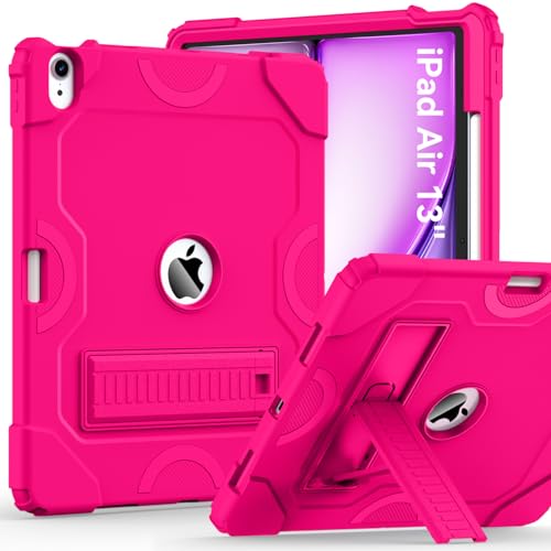 Cantis Case for iPad Air 13 Inch (M4) 2026/ (M3) 2025/ (M2) 2024 with Pencil Holder, Heavy Duty Shockproof Case for i Pad Air 13" Supports Pencil Pro and Pencil (USB-C), Hot Pink - Image 1