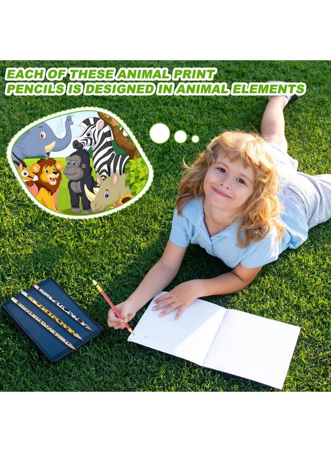 زهاو 36 قطعة من أقلام الرصاص ذات الطابع الغابي بطبعات الحيوانات مع ممحاة أقلام السفاري الخشبية، هدايا بالجملة لحفلات أعياد الميلاد على شكل حيوانات الغابة - Image 4