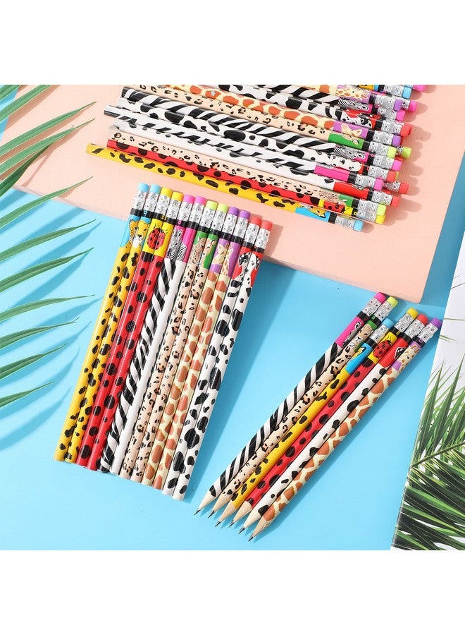 زهاو 36 قطعة من أقلام الرصاص ذات الطابع الغابي بطبعات الحيوانات مع ممحاة أقلام السفاري الخشبية، هدايا بالجملة لحفلات أعياد الميلاد على شكل حيوانات الغابة - Image 3