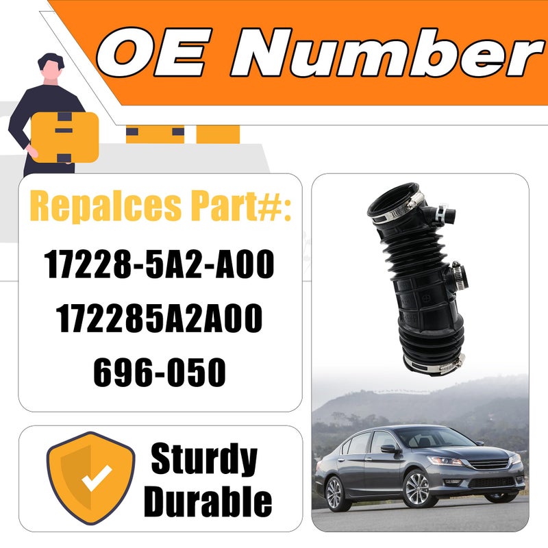 LEVANLIGHT Engine Air Intake Hose Compatible with Honda Accord 24L 20132017 Air Intake Duct Tube Boot Replaces 172285A2A00 172285A2A00 - Image 4