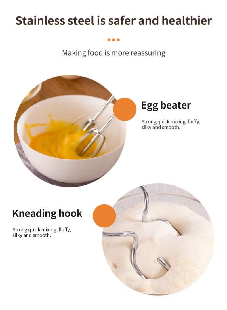 sokany 800W Electric Hand Mixer with Pure Copper Motor | 5 Adjustable Speeds | Stainless Steel Beaters & Dough Hooks for Baking, Whipping, Mixing | SK-02026 - Image 4