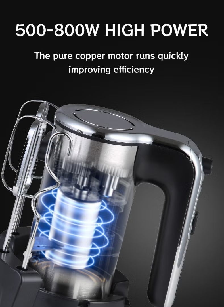 sokany 800W Electric Hand Mixer with Pure Copper Motor | 5 Adjustable Speeds | Stainless Steel Beaters & Dough Hooks for Baking, Whipping, Mixing | SK-02026 - Image 3