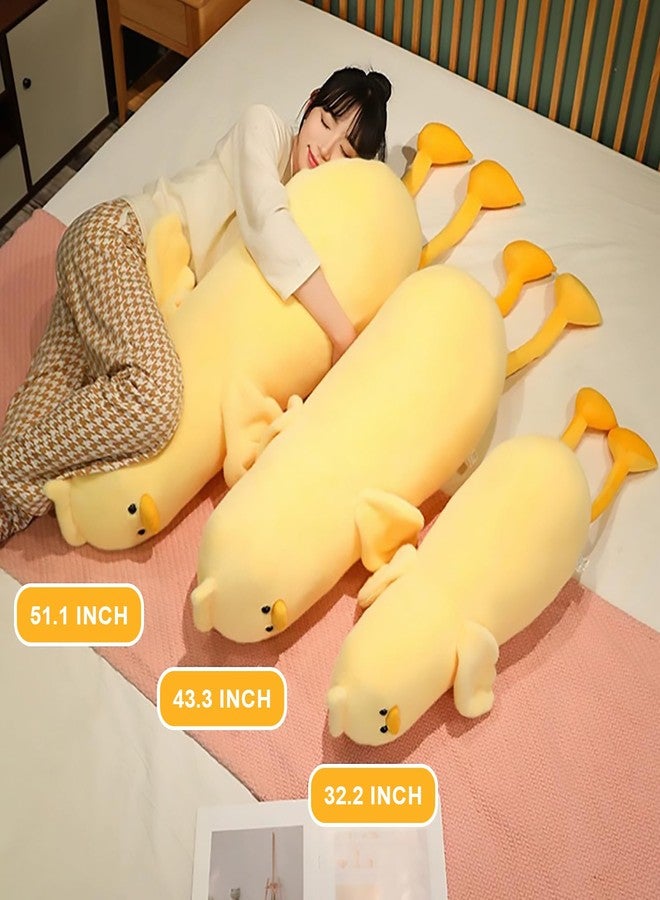 PEACH CAT Long Duck Plush Pillow Cute Duck Stuffed Animal Toy Gift for Kids Girls Boys Yellow 32.2" - Image 2