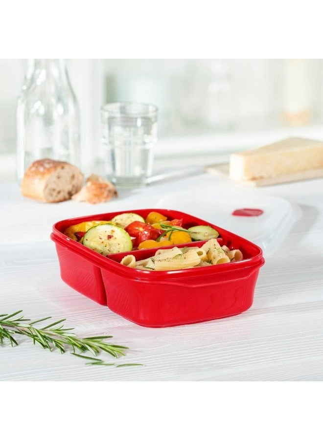 Xavax Microwaveable Food Container, 2 Compartments, 1.3 Liter Capacity, Red - Image 4