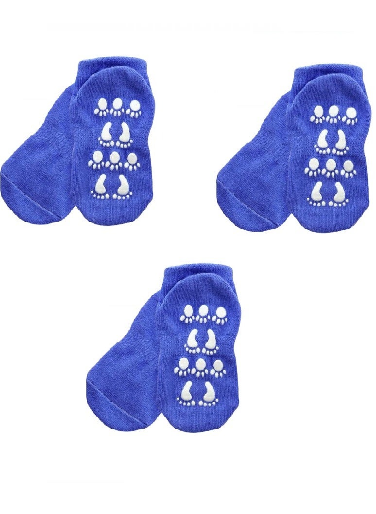 إيونتو 3 أزواج من جوارب الأطفال المضادة للانزلاق وقابلة للتنفس (أزرق) - Image 1