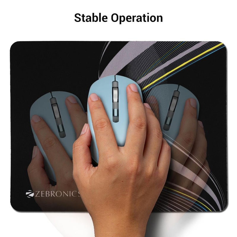 ZEBRONICS وسادة ماوس MSP-X1، لعمليات السرعة والدقة، سطح قماش ناعم، قابل للدحرجة، مُحسّن لجميع حساسات الماوس، قاعدة مطاطية مضادة للانزلاق، سطح بمقاس 232 x 182 مم - Image 5