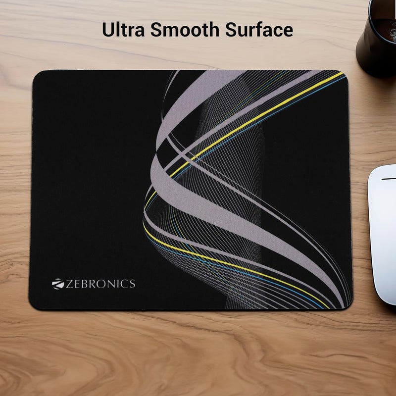 ZEBRONICS وسادة ماوس MSP-X1، لعمليات السرعة والدقة، سطح قماش ناعم، قابل للدحرجة، مُحسّن لجميع حساسات الماوس، قاعدة مطاطية مضادة للانزلاق، سطح بمقاس 232 x 182 مم - Image 4