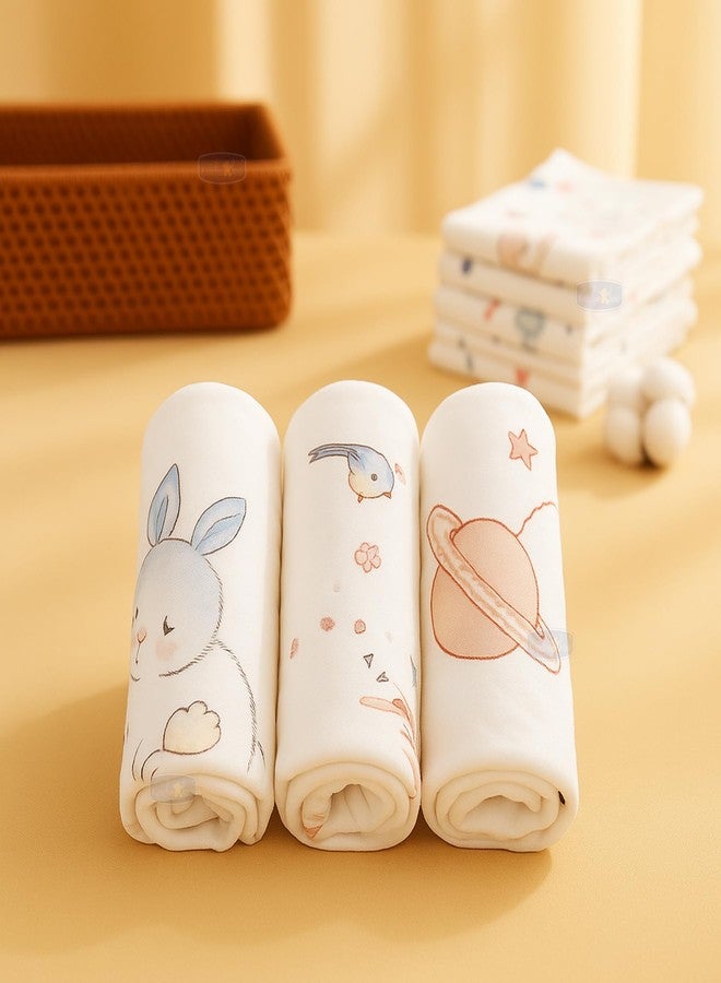 Koochie-Koo Muslin Cloth for New Born Baby 6 Layer 30 * 30Cm - 500 GSM (Pack of 3) Soft Cotton Face Towels Napkins & Burp Cloths Gentle Reusable Baby Wipes Multipurpose Hand & Face Cleaning Cloth - Image 5