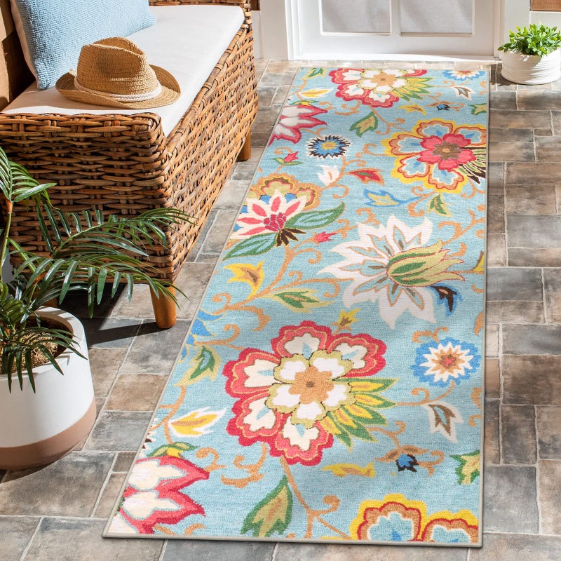 Beeiva Floral Rug Runners for Hallways, 2x5 Ultra Thin Colorful Kitchen Runner Rug Washable, Vintage Plant Non-Shedding Bathroom Front Door Rug Non-Slip Hallway Runner Rug for Entryway Bedroom Kitchen - Image 1