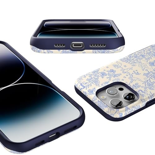 Casely iPhone 16 Pro Case | Cupid's Canvas | Periwinkle Floral | Bold Protective Design | Compatible with MagSafe - Image 3