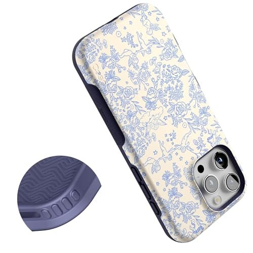 Casely iPhone 16 Pro Case | Cupid's Canvas | Periwinkle Floral | Bold Protective Design | Compatible with MagSafe - Image 5
