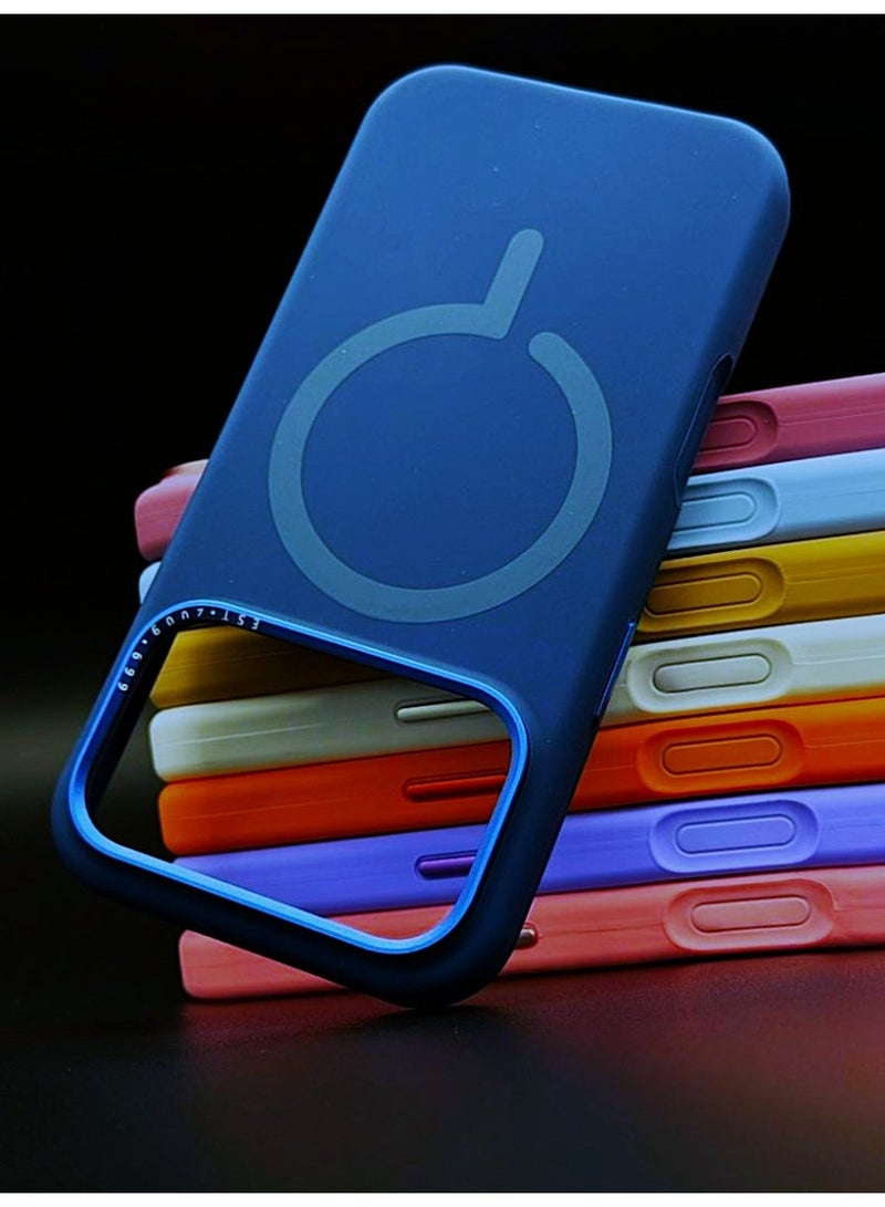 general Premium Silicone MagSafe Case for iPhone 17 Pro Max – Slim, Shockproof, Magnetic Wireless Charging Compatible Protective Cover (Blue) - Image 1