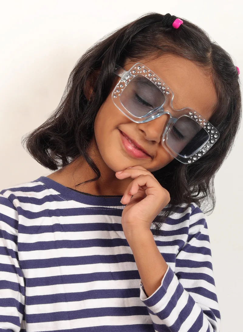 Woggles Stylish Blue Kids Square Sunglases