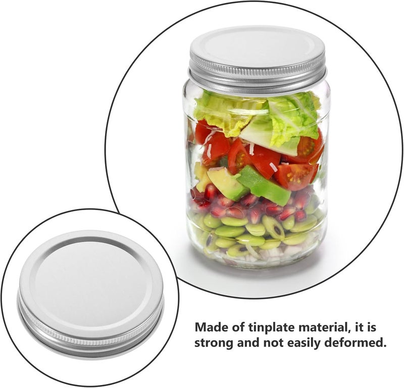 20pcs 70mm Silver Mason Jar Lids Tinplate Covers Leakproof Sealing Jar Caps for Home Canning and Preserving - Image 3