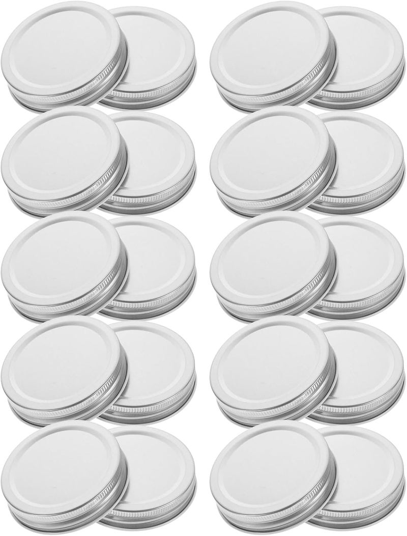20pcs 70mm Silver Mason Jar Lids Tinplate Covers Leakproof Sealing Jar Caps for Home Canning and Preserving - Image 1