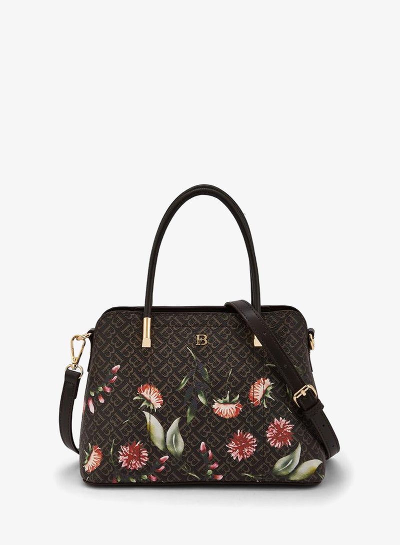 Flora Bella By Shoexpress Flora Bella Monogram Print Tote Bag with Double Handles - Image 1