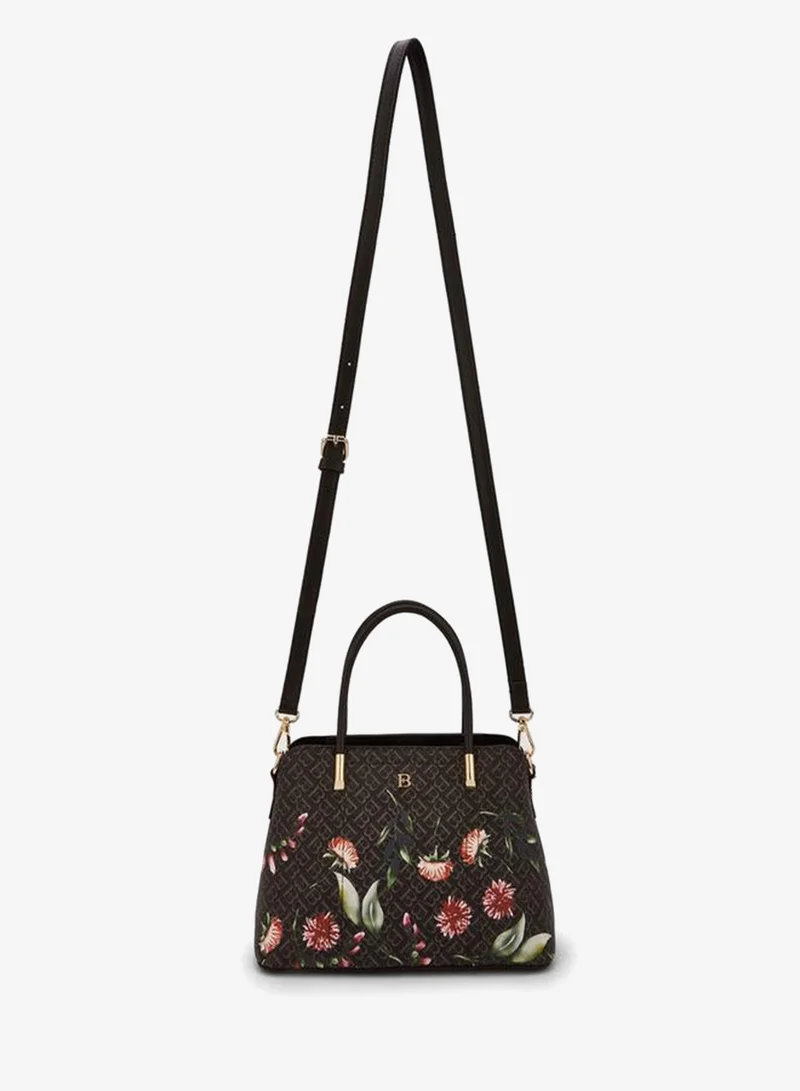 Flora Bella By Shoexpress BROWN Flora Bella Monogram Print Tote Bag with Double Handles for Women | Best Price UAE