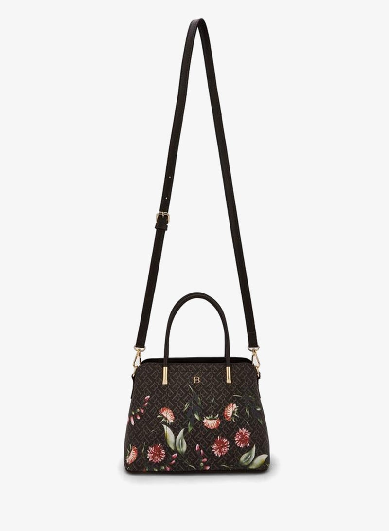 Flora Bella By Shoexpress Flora Bella Monogram Print Tote Bag with Double Handles - Image 2