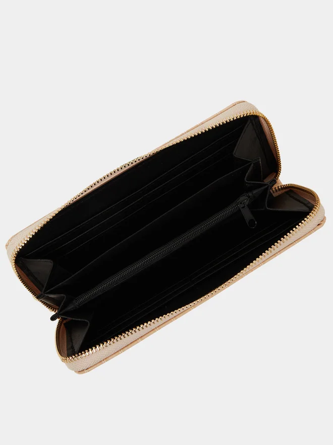 Styli Styli Croc-Textured Zip-Around Wallet