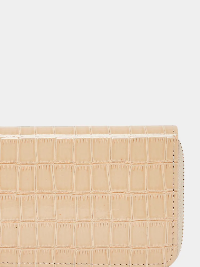 Styli Styli Croc-Textured Zip-Around Wallet