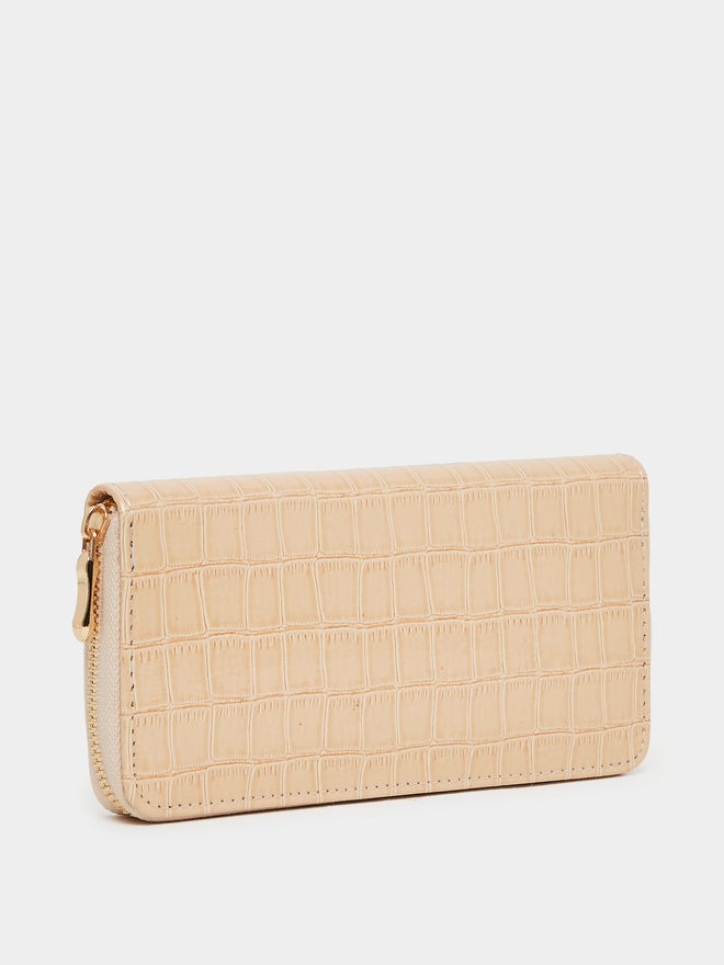 Styli Croc-Textured Zip-Around Wallet - Image 1