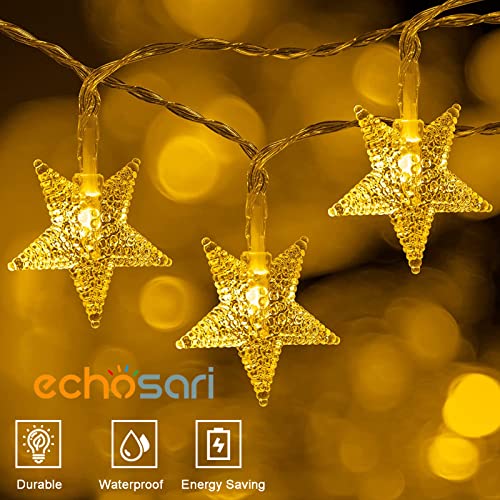 echosari Star String Lights Battery Operated, Auto Timer LED Star Fairy String Lights 158IN with 8 Modes for Kid Room Bedroom Party Garden Wedding Décor (Warm White) - Image 5
