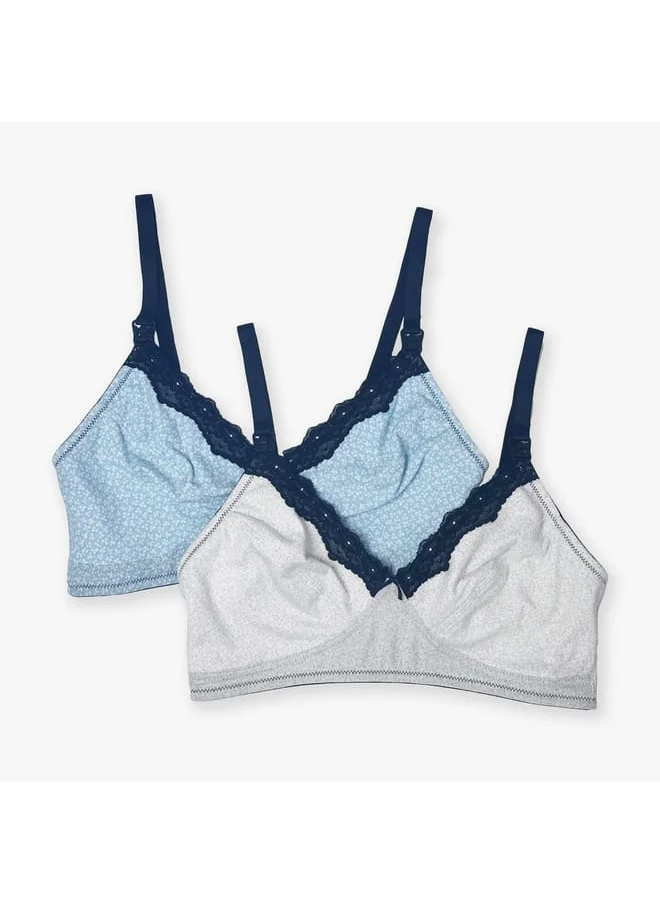 Aadaraya Set of 2 - Aadaraya Lace Detail Nursing Bra with Adjustable Straps