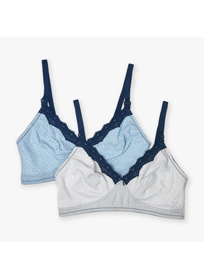 Aadaraya Set of 2 - Aadaraya Lace Detail Nursing Bra with Adjustable Straps  - Image 2