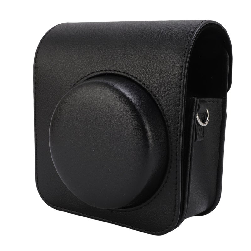 Protective Case Fit for Mini41 Instant Camera Litchi Pattern PU Leather Magnetic Flip Lid Retro Camera Bag with Shoulder Strap Black - Image 5