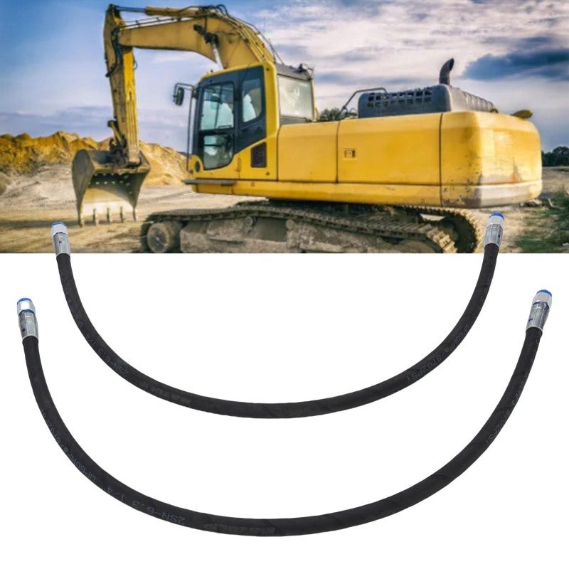 Mini Excavator Hydraulic Hose: 1/4in Interface 32-Inch Rubber Construction - Enhanced Hydraulic Efficiency, Durable Build for Construction Site Equipment Replacement - Image 2