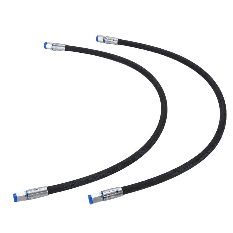 Mini Excavator Hydraulic Hose: 1/4in Interface 32-Inch Rubber Construction - Enhanced Hydraulic Efficiency, Durable Build for Construction Site Equipment Replacement - Image 1