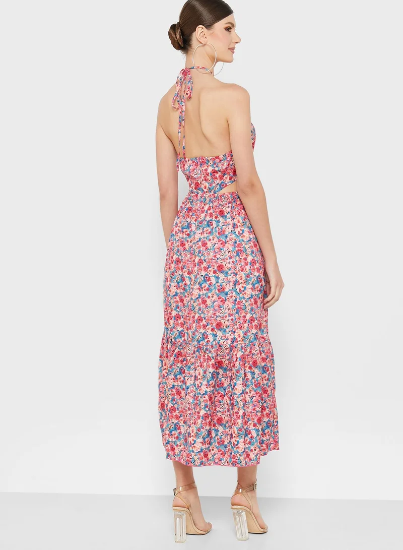 Ginger Strappy Printed Dress