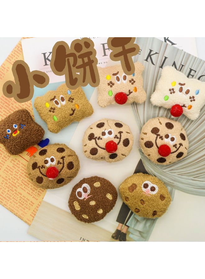Plush Biscuit Doll Children's Clothing Socks Shoes Hat Headwear Hairpin Accessories Accompanying Gift Accessories-Specifications:5-Colors:Brooch - Image 2