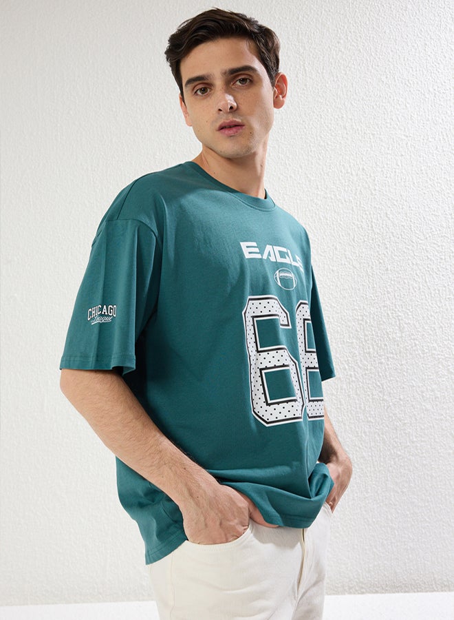 trendyol Men's Green Printed T-sirt - Image 1