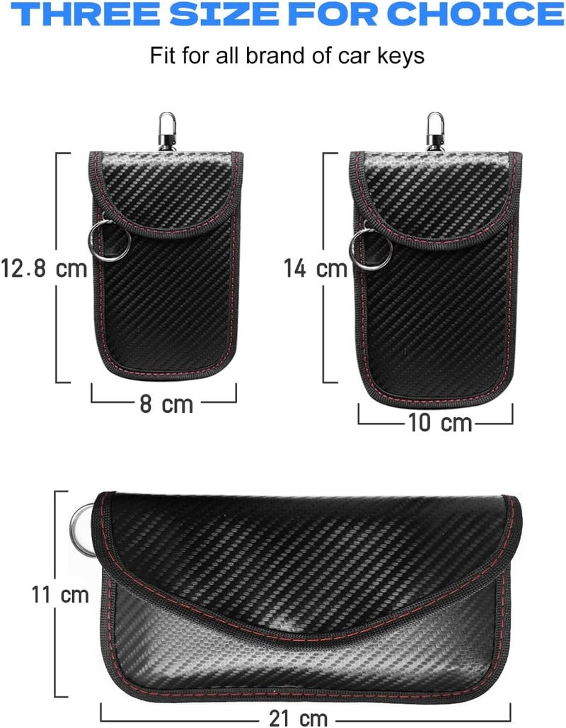 MGL Faraday Pouch Car Keys, Car Key Signal Blocker, RFID Key Pouch Keyless Car Blocker, Blocking Signal Keyless Entry Car Keys Case, Anti-Theft Remote Entry Smart Fobs Protection, Black, Small - Image 5