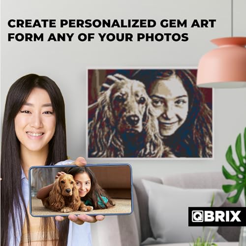 QBRIX Framed Diamond Art from Any Photo - Custom Diamond Painting Kit for Adults - Personalised Gem Art - DIY Craft Kit for Adults - Vintage - 12 x 17 inches - Image 4