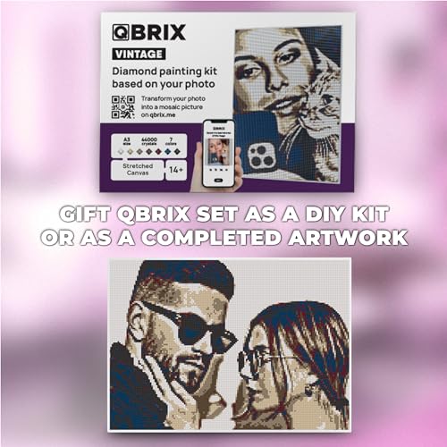 QBRIX Framed Diamond Art from Any Photo - Custom Diamond Painting Kit for Adults - Personalised Gem Art - DIY Craft Kit for Adults - Vintage - 12 x 17 inches - Image 5